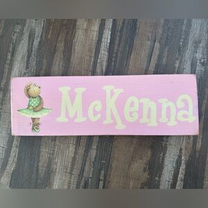 Pink Wooden Name Sign McKenna Girls room decoration Wall Hanging